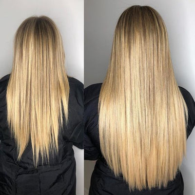 before and after hair extensions for thin hair 